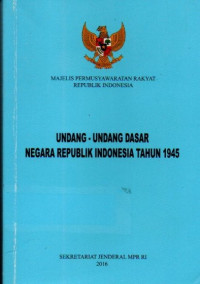 Image of Undang - Undang Dasar Negara Republik Indonesia Tahun 1945